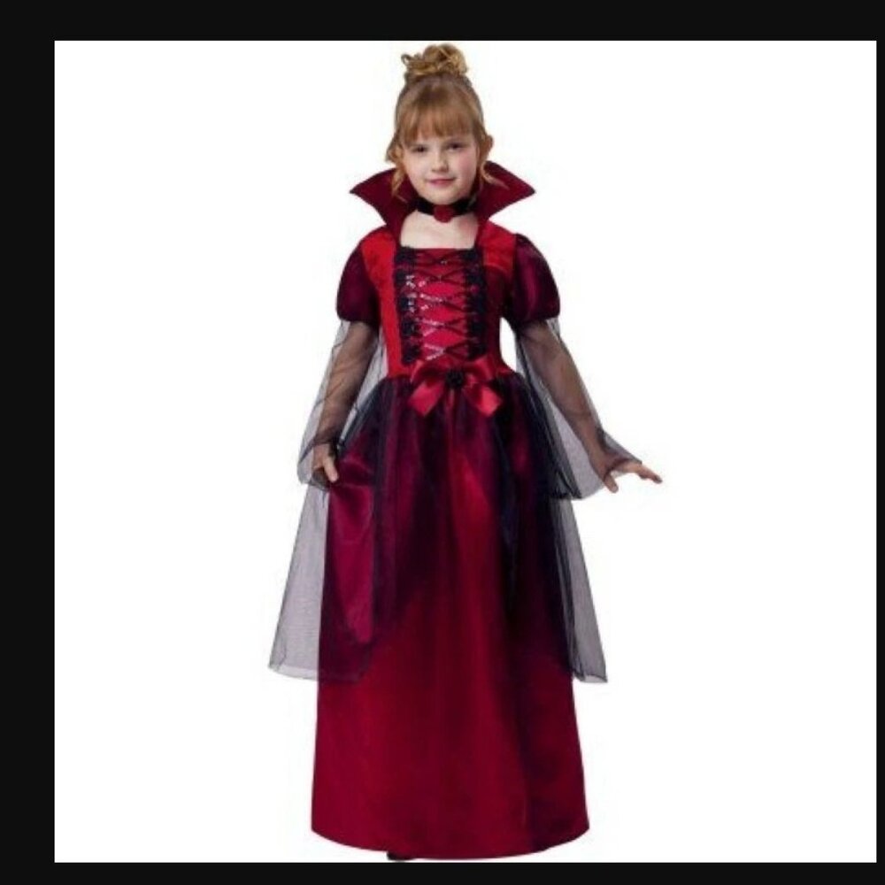 Walmart Gothic Vampiress Child Halloween Costume Dress Girl Size Medium 8-10